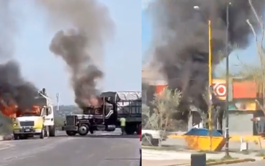 Múltiples bloqueos y quema de vehículos en Aguascalientes tras operativo policial