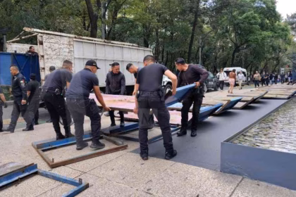 Vigilancia en la Ciudad de México antes de la marcha contra la gentrificación