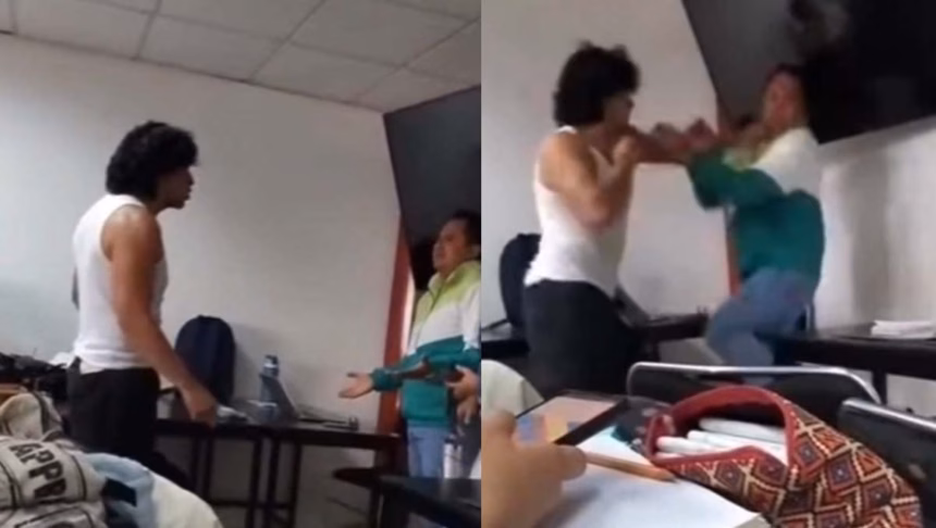 Violento incidente en universidad de Hidalgo: alumno agrede a docente en video viral