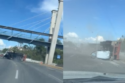 Volcadura de tráiler en San Nicolás deja un lesionado