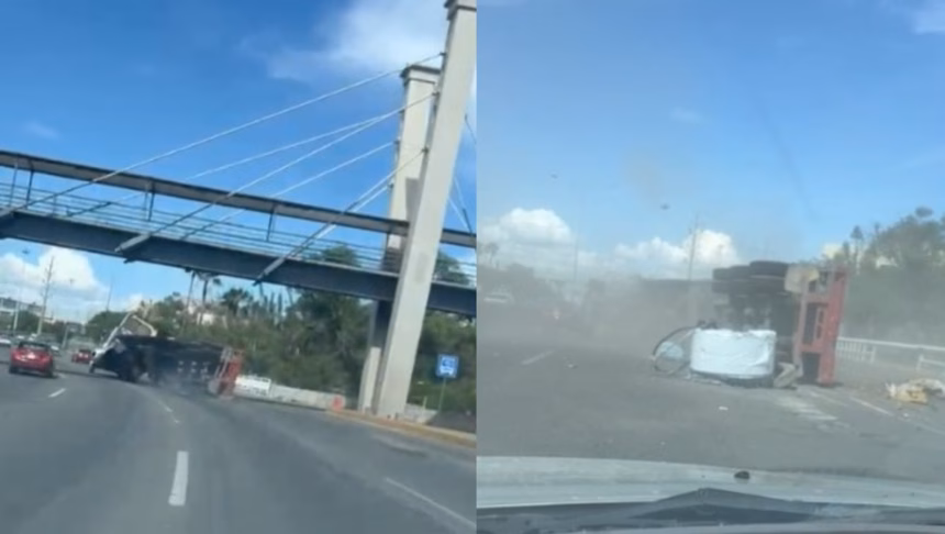 Volcadura de tráiler en San Nicolás deja un lesionado