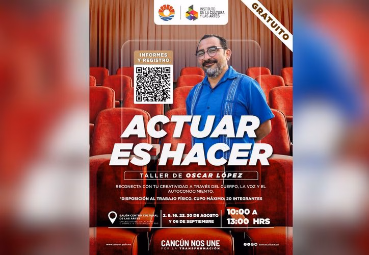 Taller gratuito de actuación en Cancún para mayores de 18 años