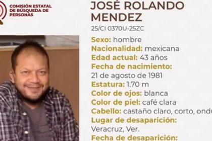 Buscan a José Rolando Méndez en Veracruz, desaparecido desde julio