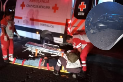 Motociclista herido tras ser atropellado en Gómez Palacio