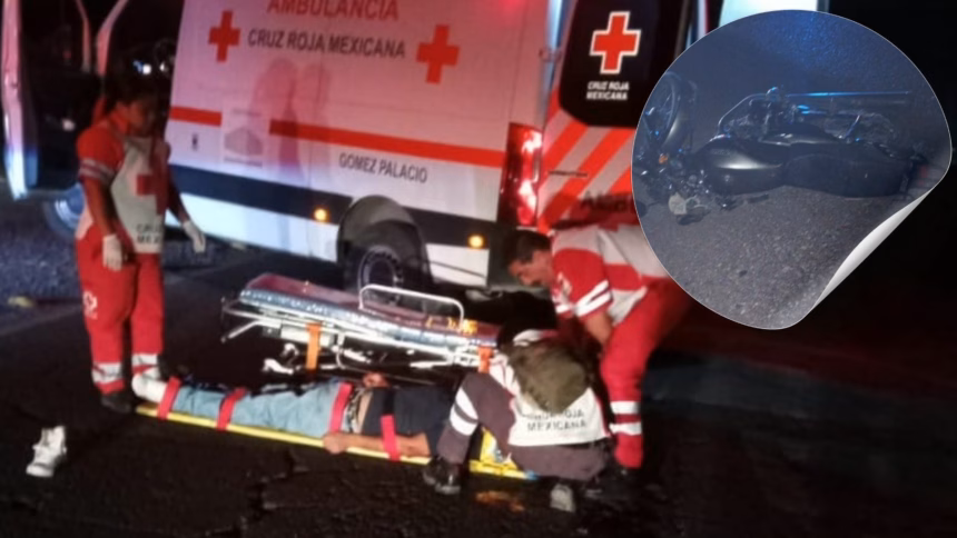 Motociclista herido tras ser atropellado en Gómez Palacio