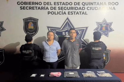 Detienen en Cancún a pareja por presunto narcomenudeo en la Av. Nichupté