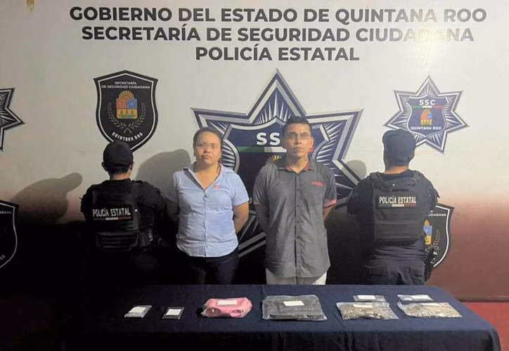 Detienen en Cancún a pareja por presunto narcomenudeo en la Av. Nichupté