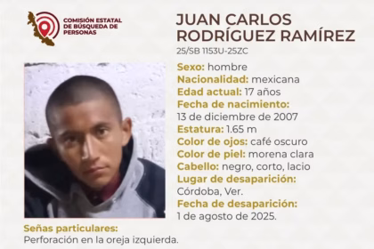 Menor de 17 años desaparece en Córdoba, Veracruz