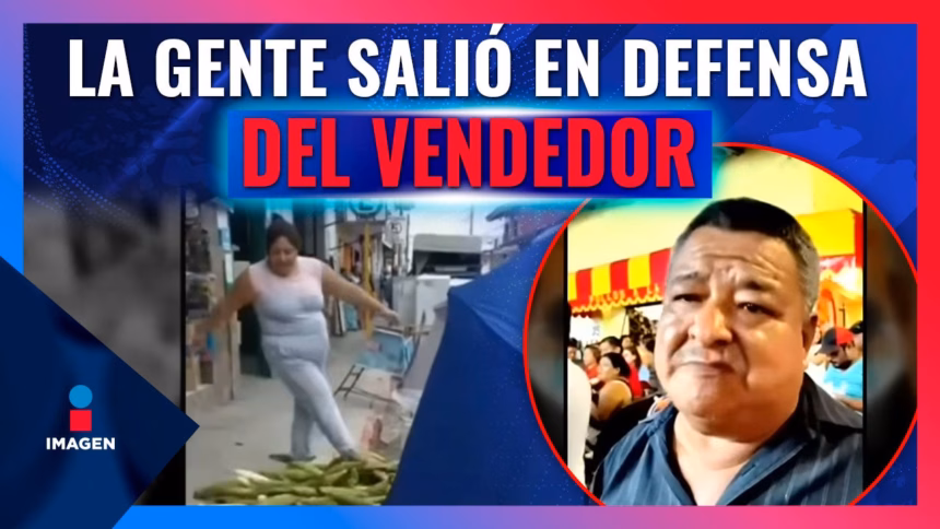 Mujer en Veracruz se vuelve viral tras tirar mercancía de vendedor de elotes