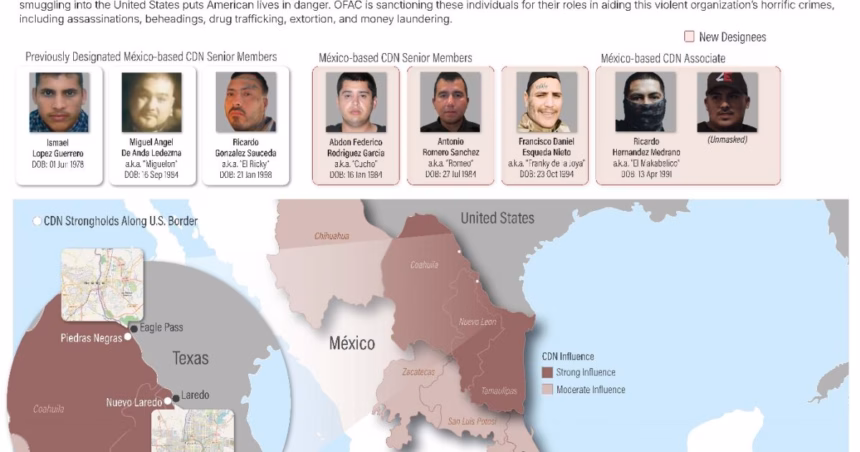 EU sanciona a tres miembros del Cártel del Noreste y a un rapero