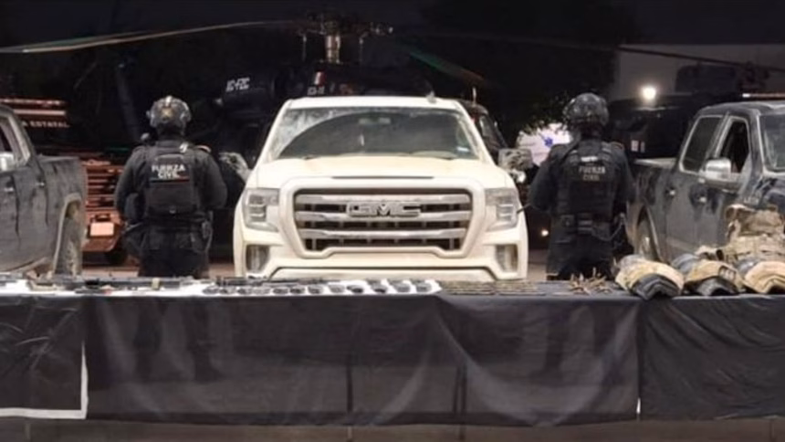 Aseguran armas y vehículos en Galeana, Nuevo León