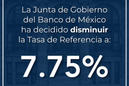 Banxico reduce tasa de interés en 25 puntos base