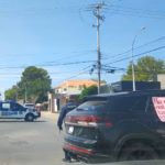 Bloqueo en la glorieta Felipe Ángeles en San Felipe por manifestación