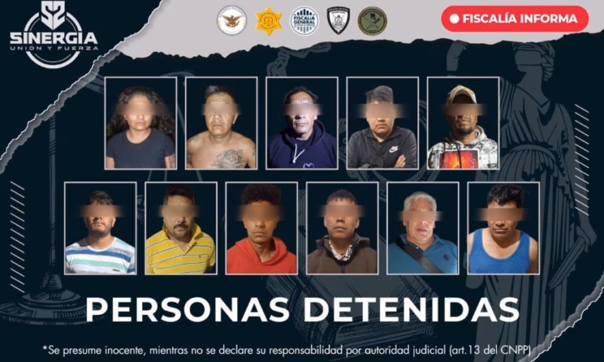 Detienen a 11 personas y aseguran 14 armas en cateos en Querétaro